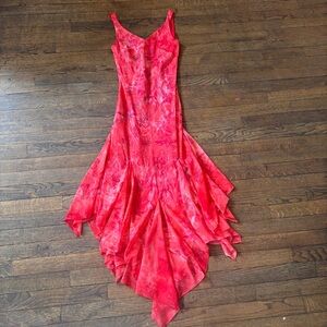 Vibrant Red Asymmetrical Dress